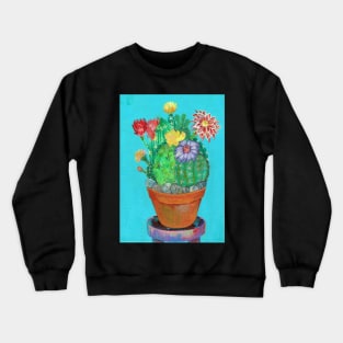 Flowers in a Vase, flowering Cactus Crewneck Sweatshirt